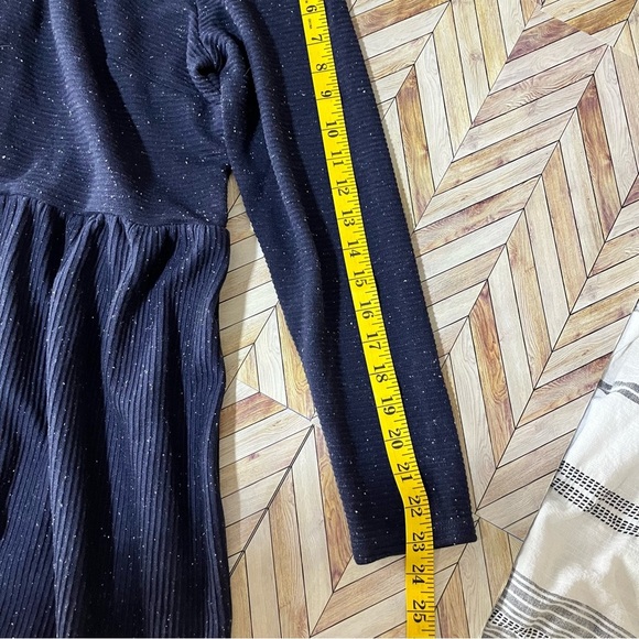 LOFT PETITES Flecked Button Back Swing Dress Dark Navy Blue Sz Lg Casual Comfy - Picture 10 of 11